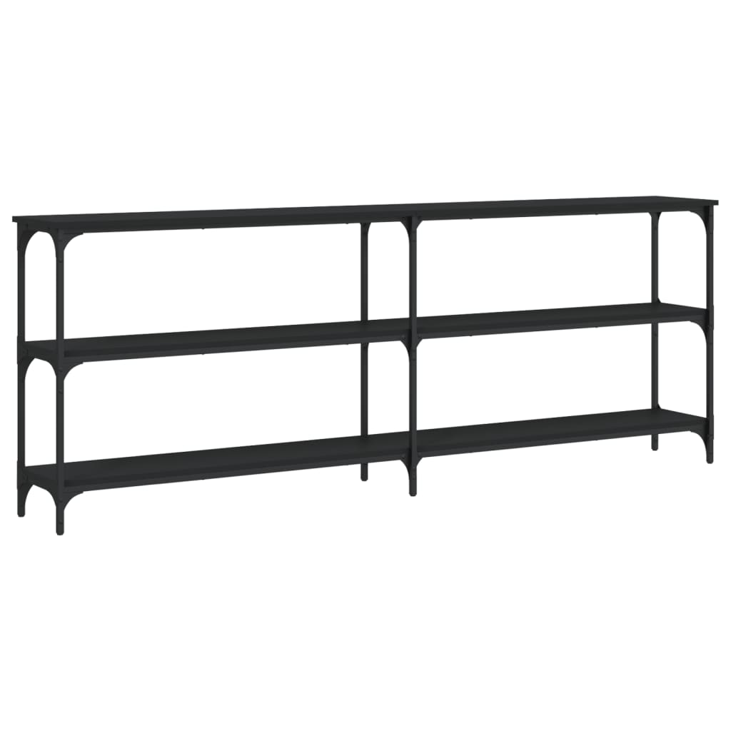 konsolbord 200x29x75 cm konstrueret træ sort