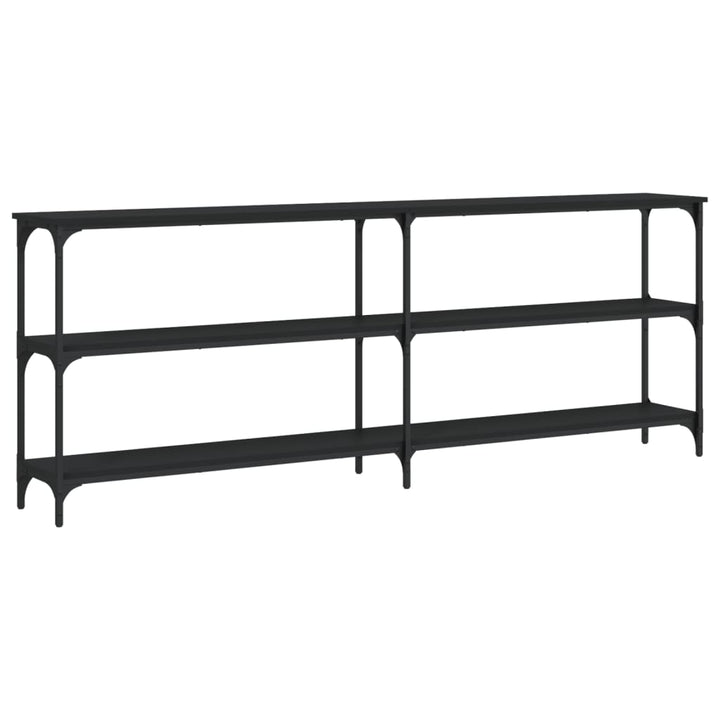 konsolbord 200x29x75 cm konstrueret træ sort