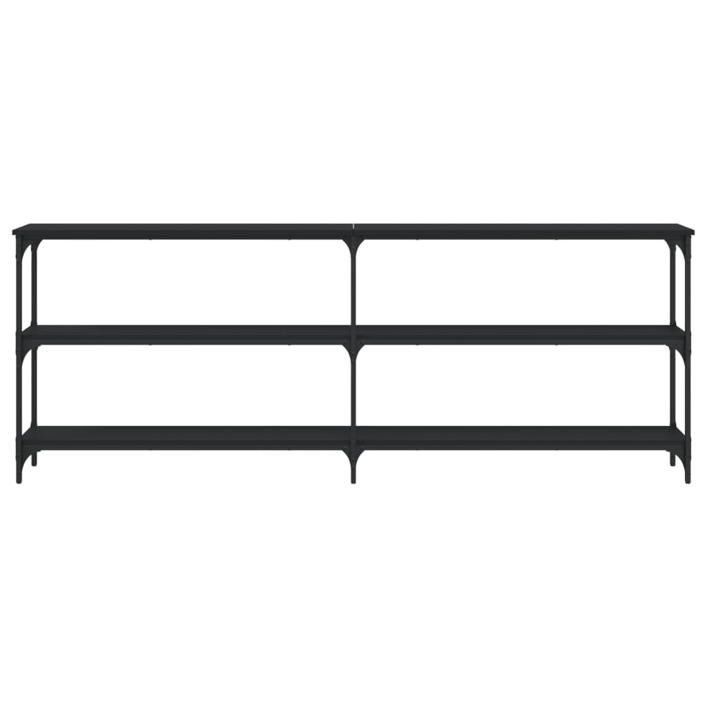 konsolbord 200x29x75 cm konstrueret træ sort