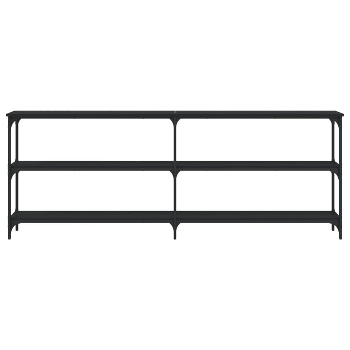 konsolbord 200x29x75 cm konstrueret træ sort
