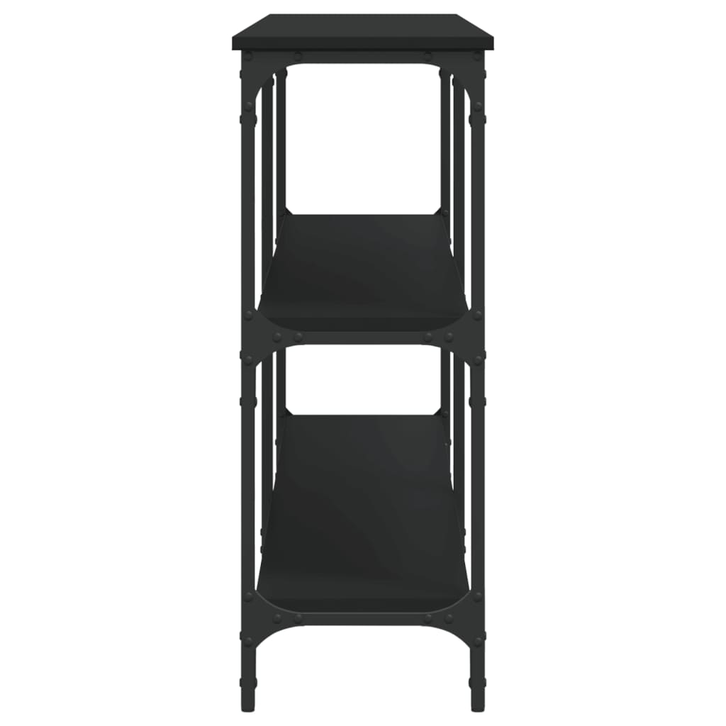 konsolbord 200x29x75 cm konstrueret træ sort