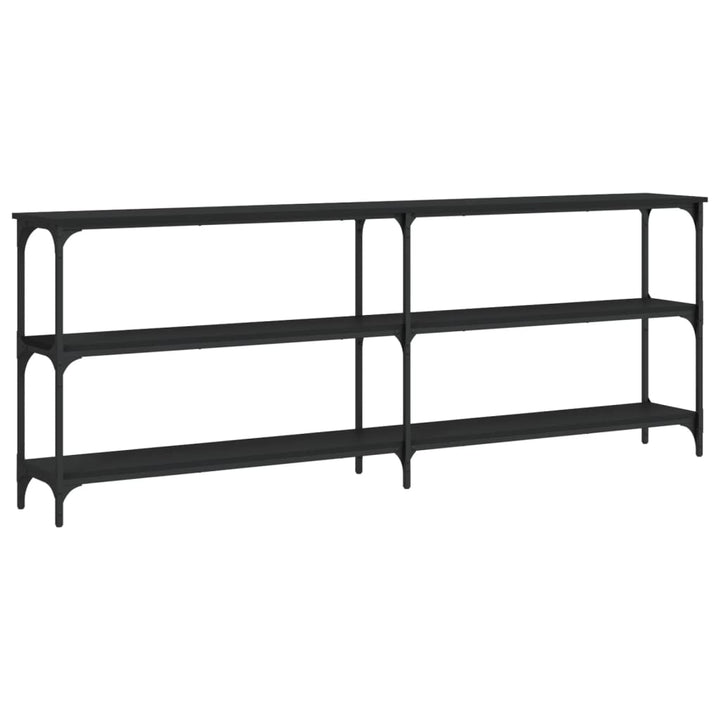 konsolbord 200x29x75 cm konstrueret træ sort