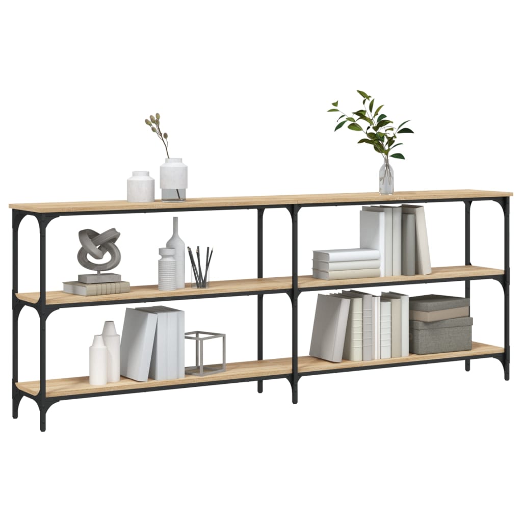 konsolbord Sonoma eg 200x29x75 cm konstrueret træ