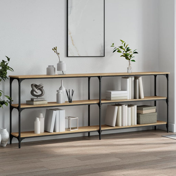 konsolbord Sonoma eg 200x29x75 cm konstrueret træ