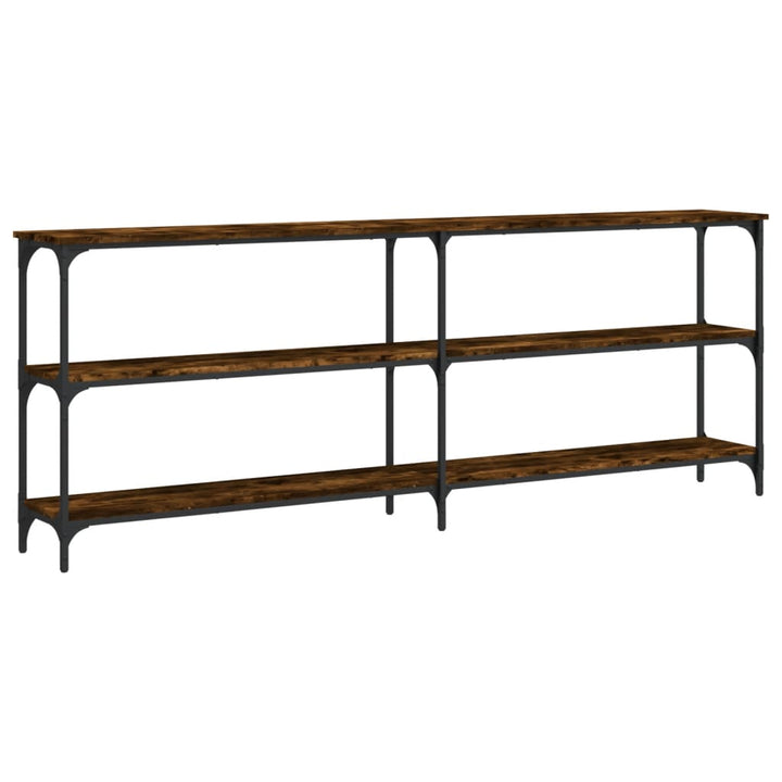 konsolbord 200x29x75 cm konstrueret træ røget egetræsfarve