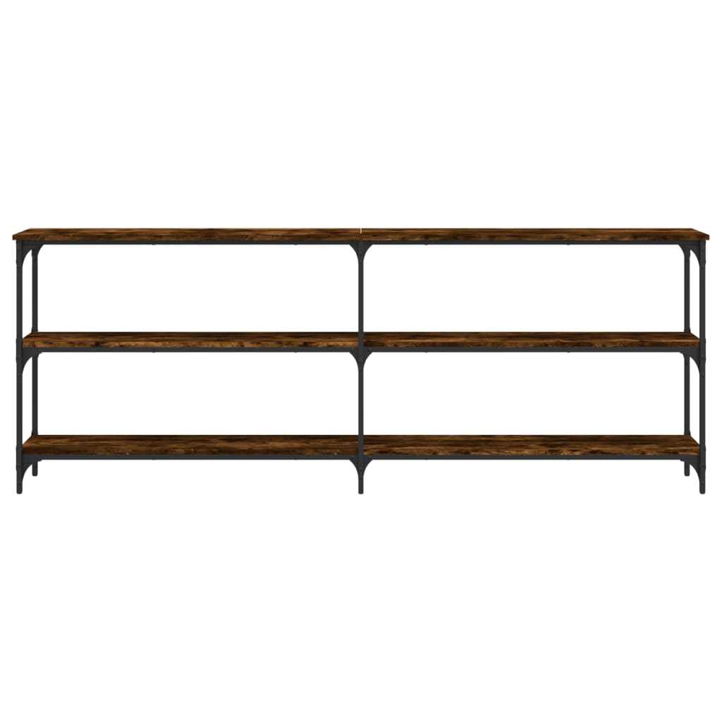 konsolbord 200x29x75 cm konstrueret træ røget egetræsfarve