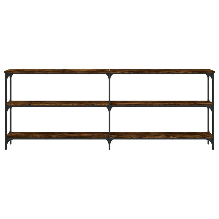 konsolbord 200x29x75 cm konstrueret træ røget egetræsfarve