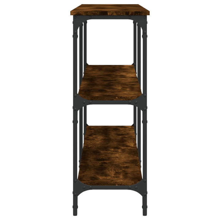 konsolbord 200x29x75 cm konstrueret træ røget egetræsfarve