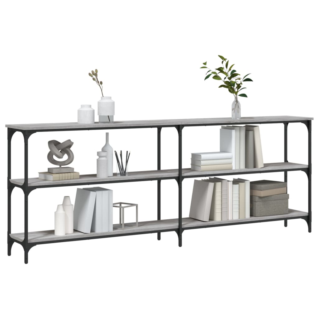 konsolbord 200x29x75 cm konstrueret træ grå sonoma-eg
