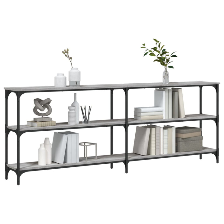 konsolbord 200x29x75 cm konstrueret træ grå sonoma-eg