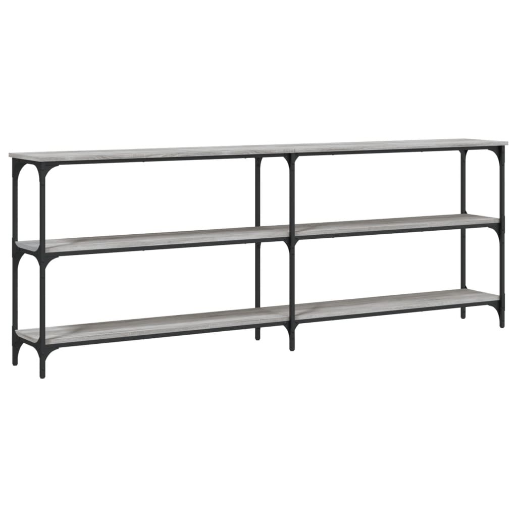 konsolbord 200x29x75 cm konstrueret træ grå sonoma-eg