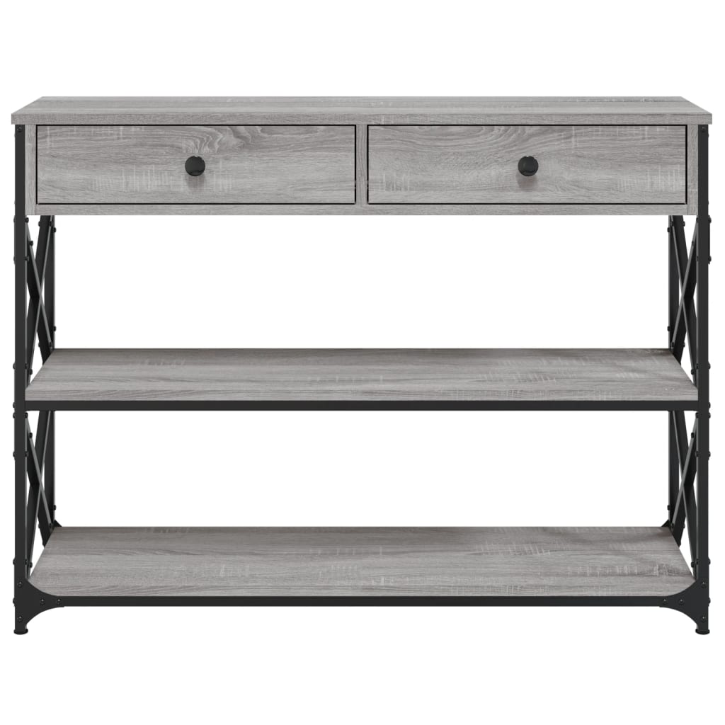 konsolbord 100x28x75 cm konstrueret træ grå sonoma-eg