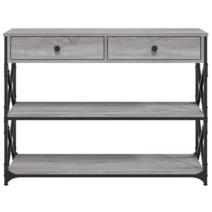 konsolbord 100x28x75 cm konstrueret træ grå sonoma-eg