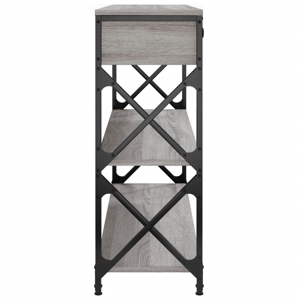 konsolbord 100x28x75 cm konstrueret træ grå sonoma-eg