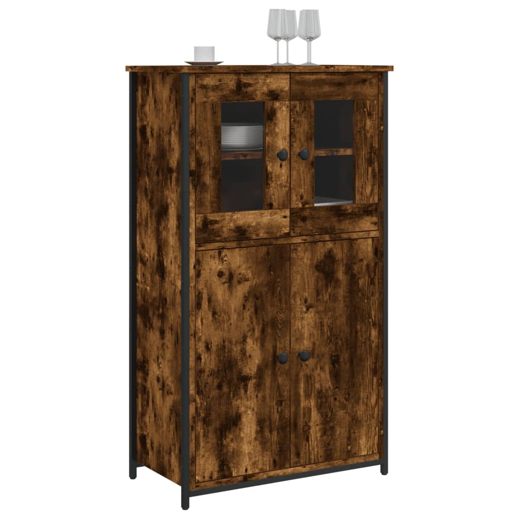 skab 62x32x106,5 cm konstrueret træ røget egetræsfarve