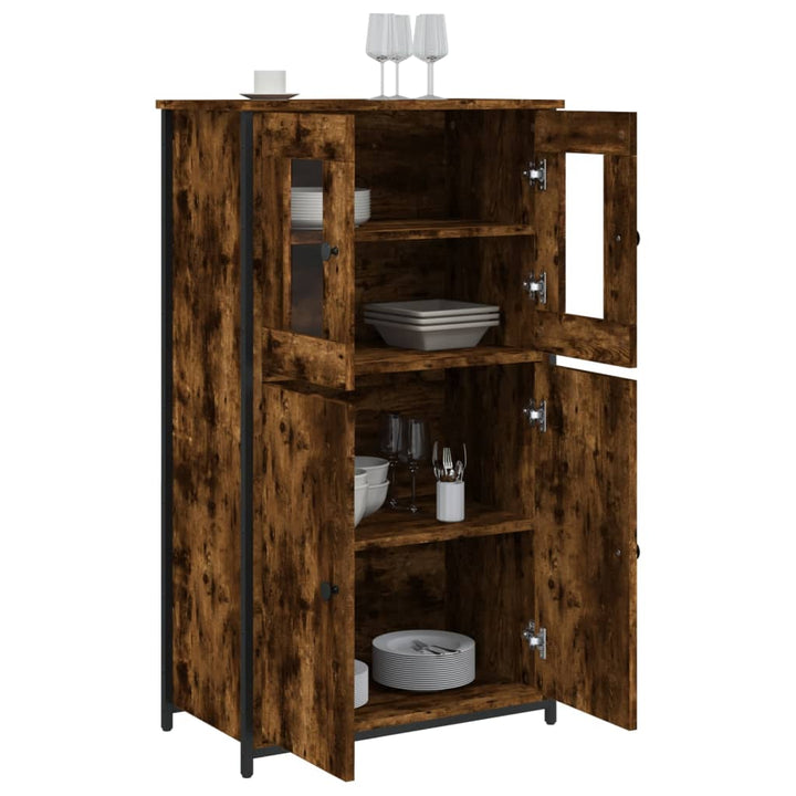 skab 62x32x106,5 cm konstrueret træ røget egetræsfarve