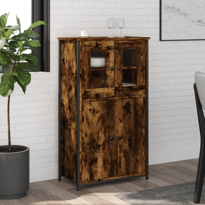 skab 62x32x106,5 cm konstrueret træ røget egetræsfarve