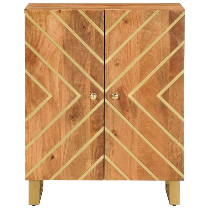 skænk 60x33,5x75 cm massivt mangotræ brun og sort