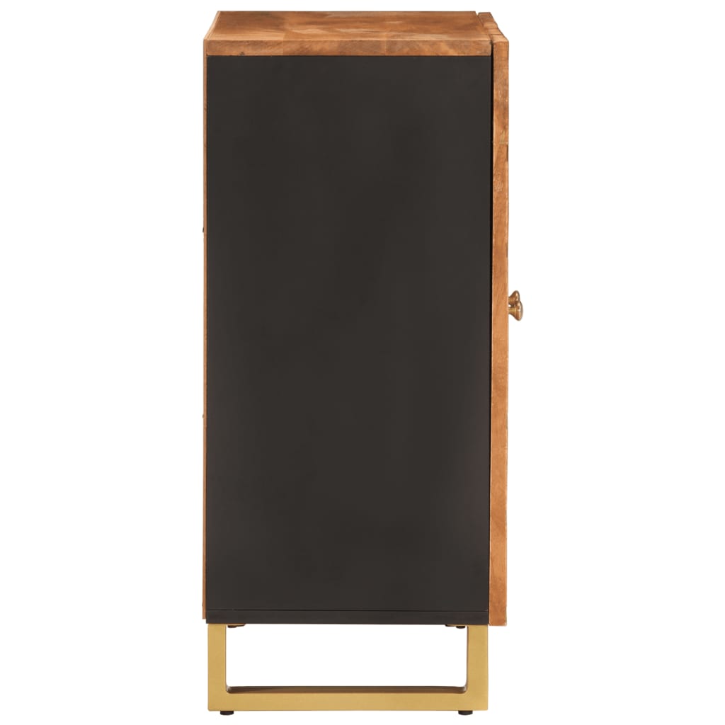skænk 60x33,5x75 cm massivt mangotræ brun og sort