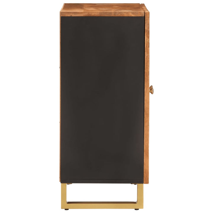 skænk 60x33,5x75 cm massivt mangotræ brun og sort