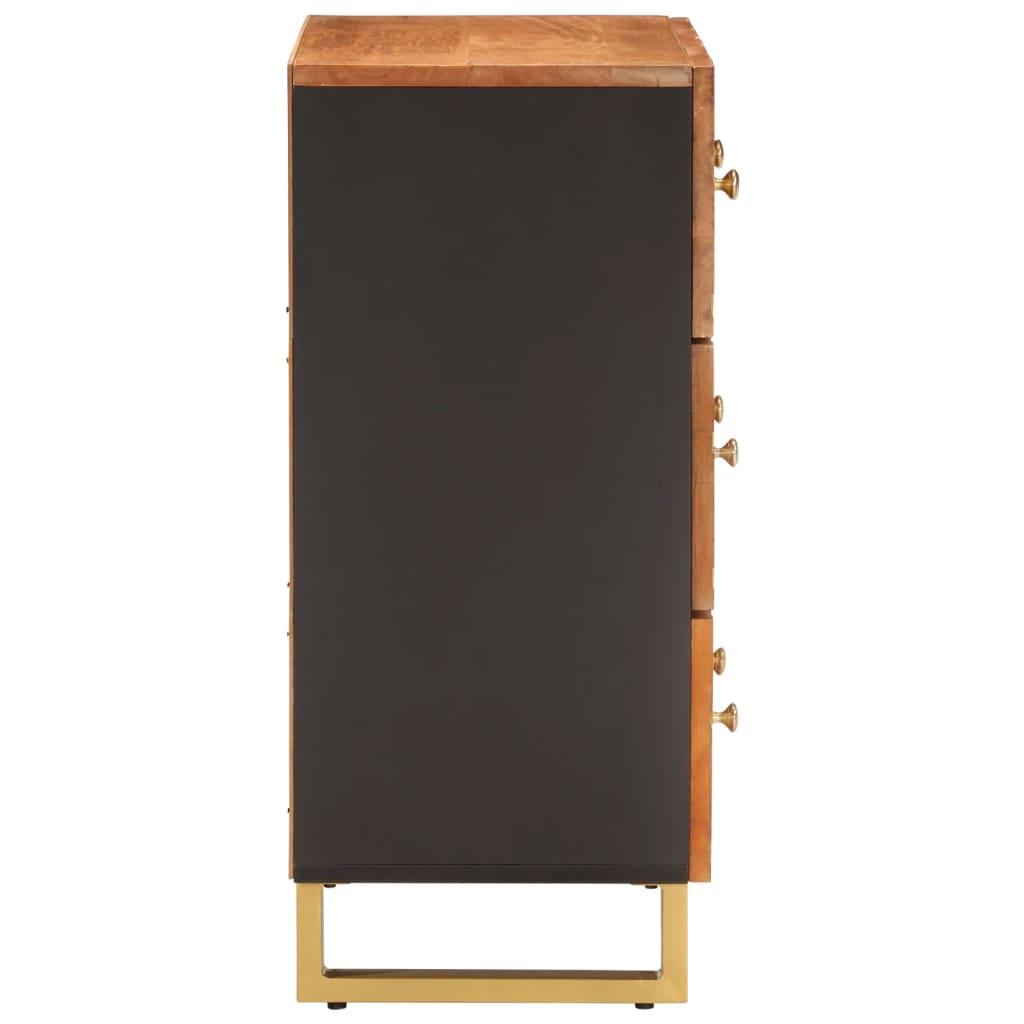 skænk 60x33,5x75 cm massivt mangotræ brun og sort