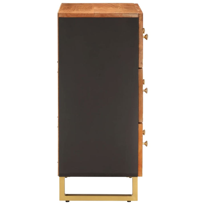 skænk 60x33,5x75 cm massivt mangotræ brun og sort