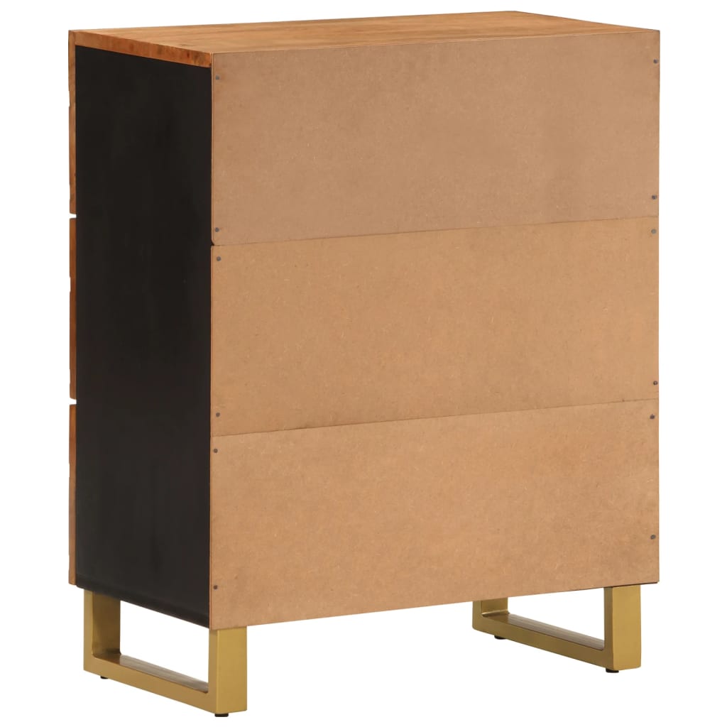 skænk 60x33,5x75 cm massivt mangotræ brun og sort