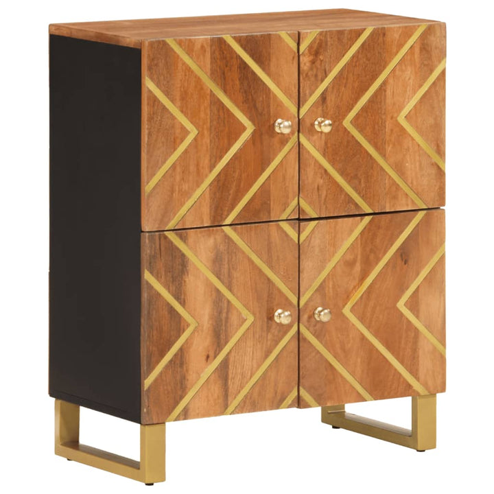 skænk 60x33,5x75 cm massivt mangotræ brun og sort