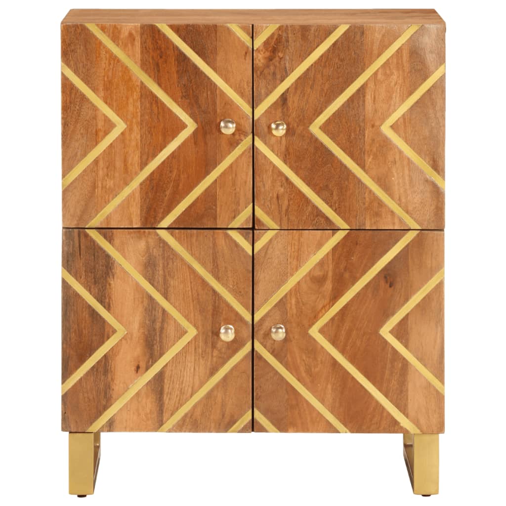 skænk 60x33,5x75 cm massivt mangotræ brun og sort