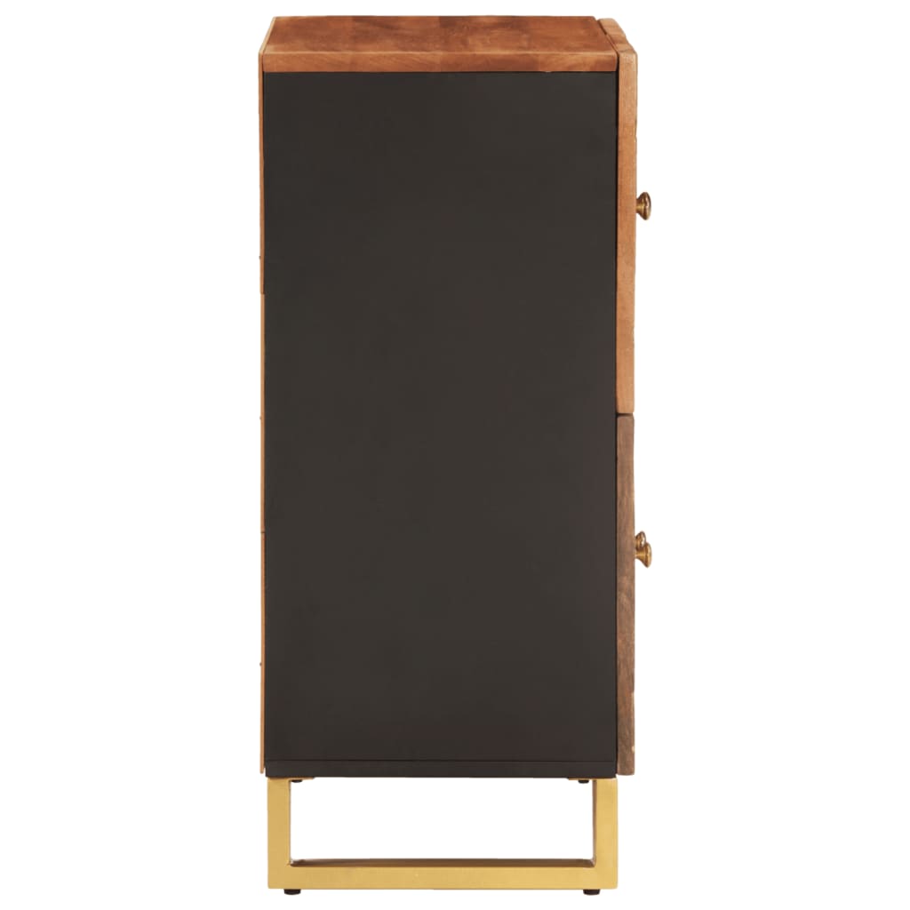 skænk 60x33,5x75 cm massivt mangotræ brun og sort