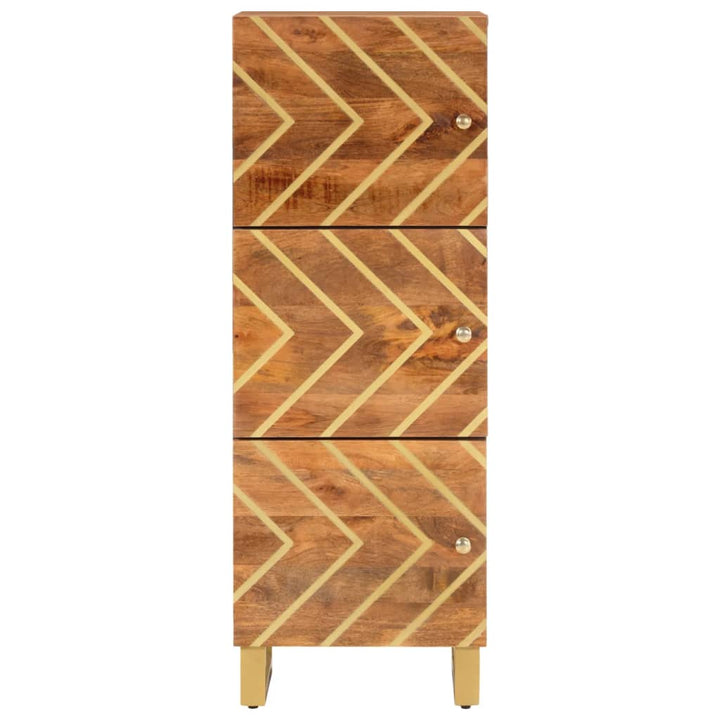 skab 40x33,5x110 cm massivt mangotræ brun og sort