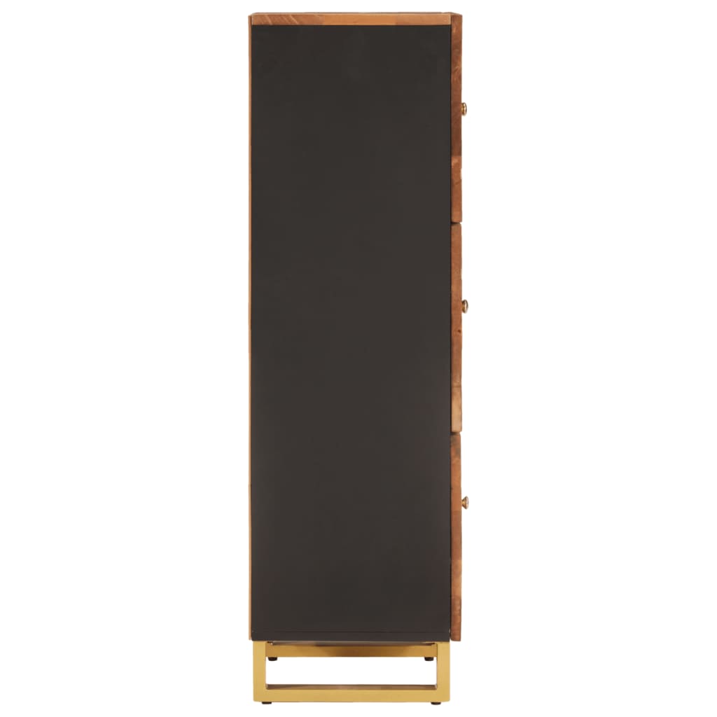 skab 40x33,5x110 cm massivt mangotræ brun og sort
