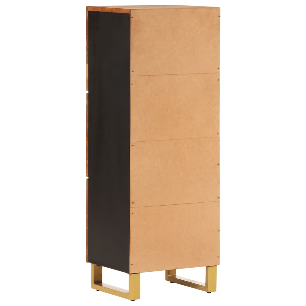 skab 40x33,5x110 cm massivt mangotræ brun og sort
