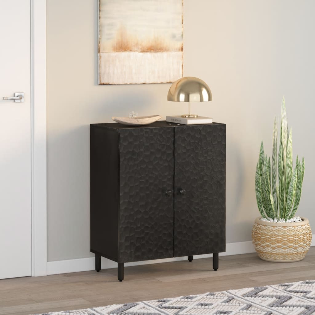 skab 60x33x75 cm massivt mangotræ sort