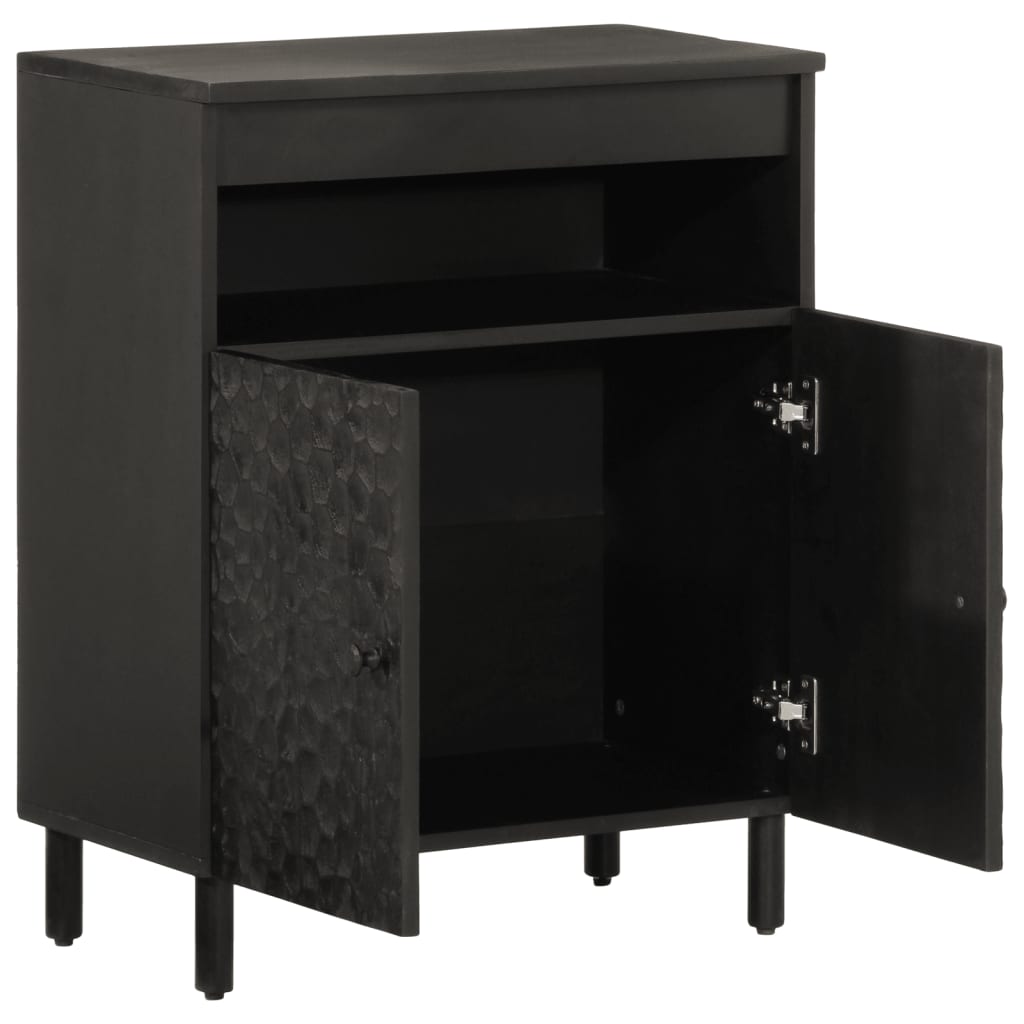 skab 60x33x75 cm massivt mangotræ sort