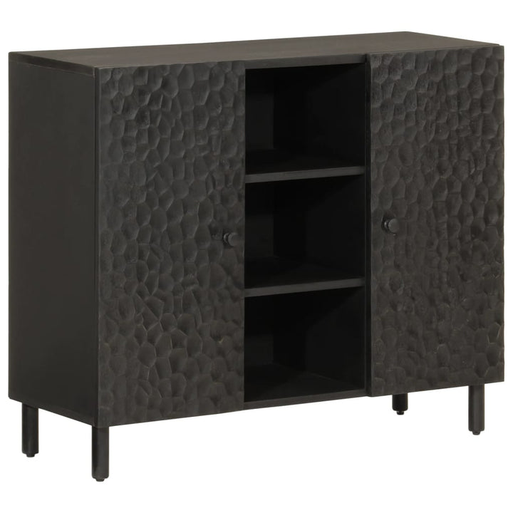 skab 90x33x75 cm massivt mangotræ sort