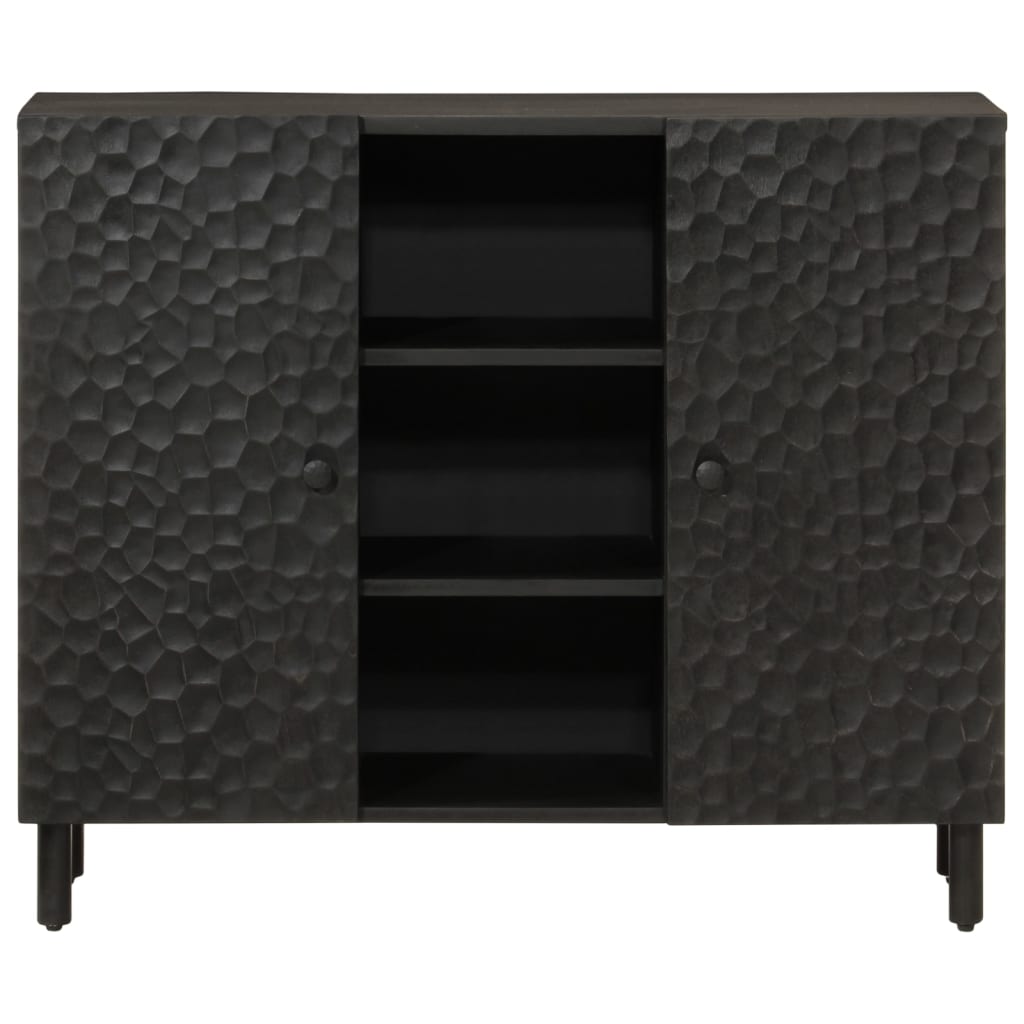 skab 90x33x75 cm massivt mangotræ sort