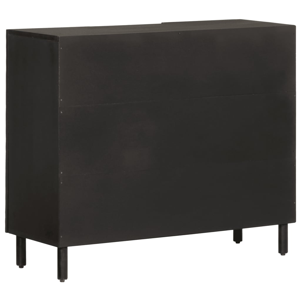 skab 90x33x75 cm massivt mangotræ sort