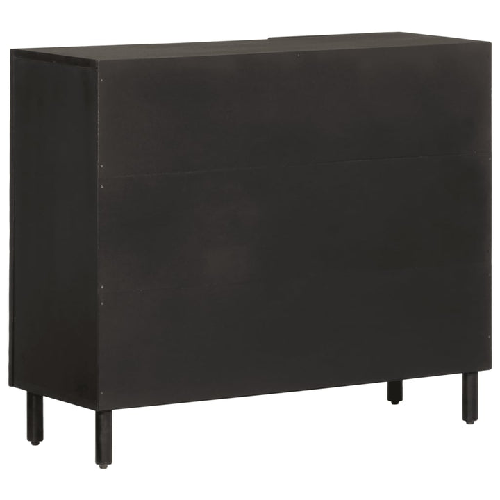 skab 90x33x75 cm massivt mangotræ sort