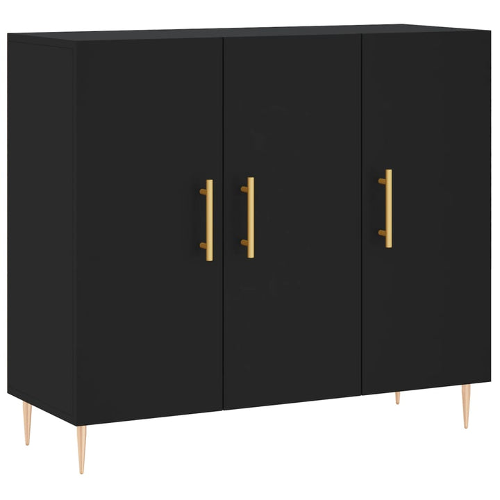 skab 90x34x80 cm konstrueret træ sort