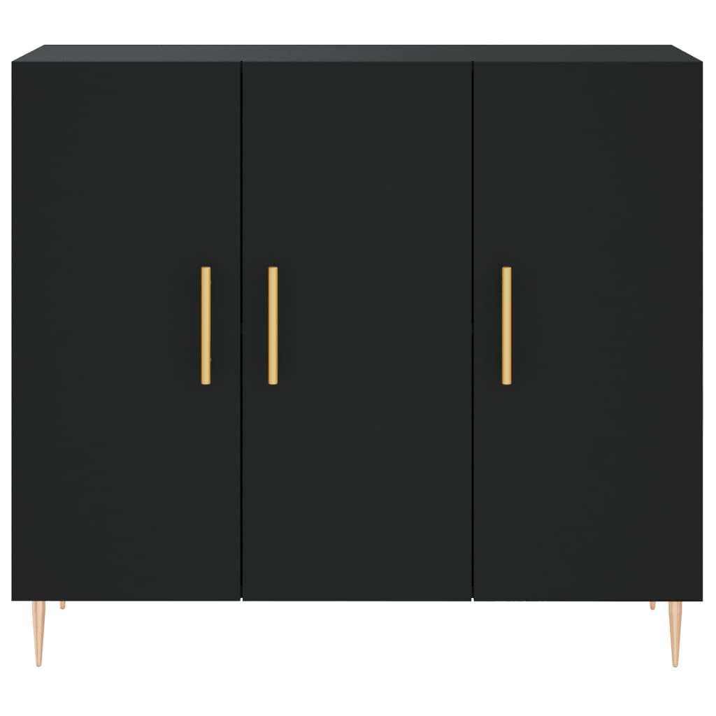 skab 90x34x80 cm konstrueret træ sort
