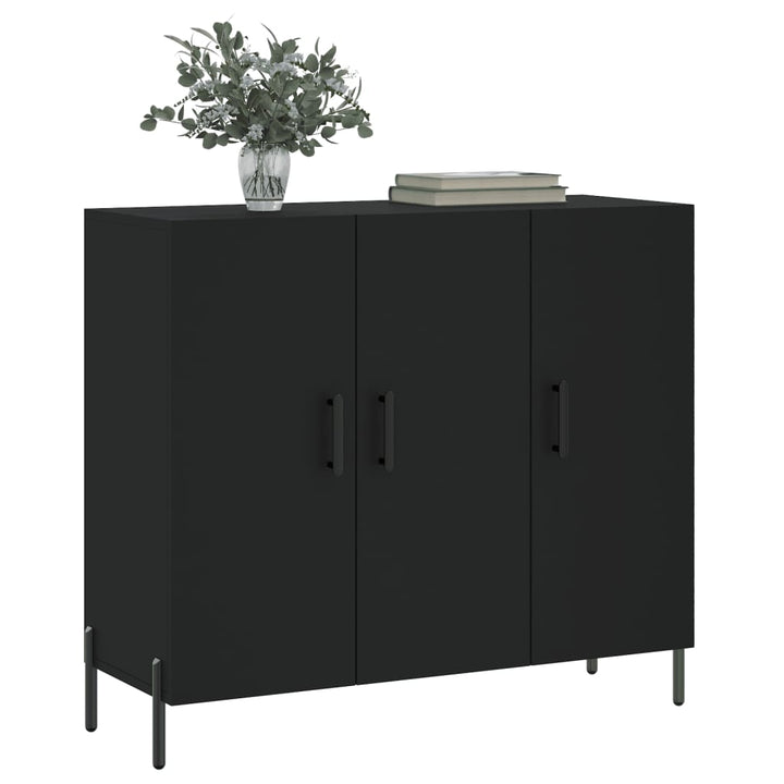 skab 90x34x80 cm konstrueret træ sort