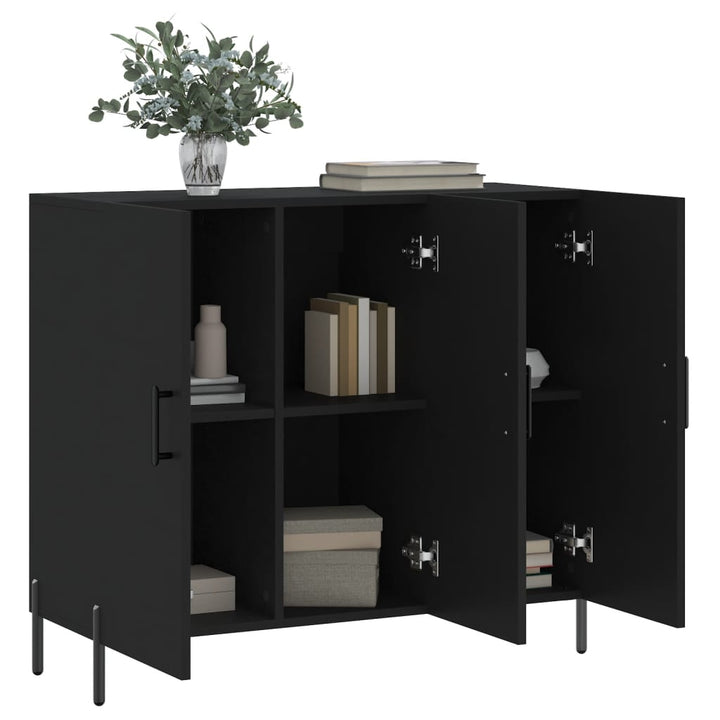 skab 90x34x80 cm konstrueret træ sort