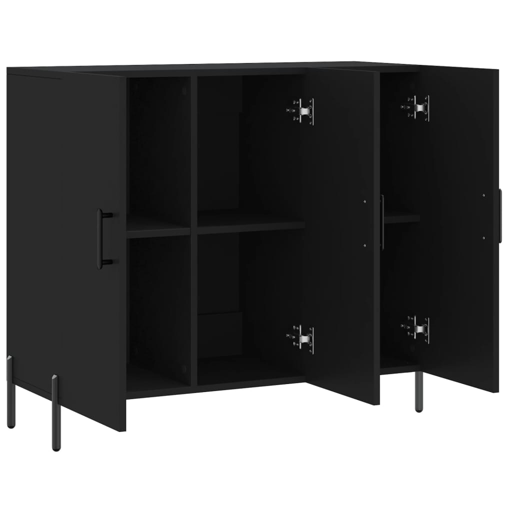 skab 90x34x80 cm konstrueret træ sort