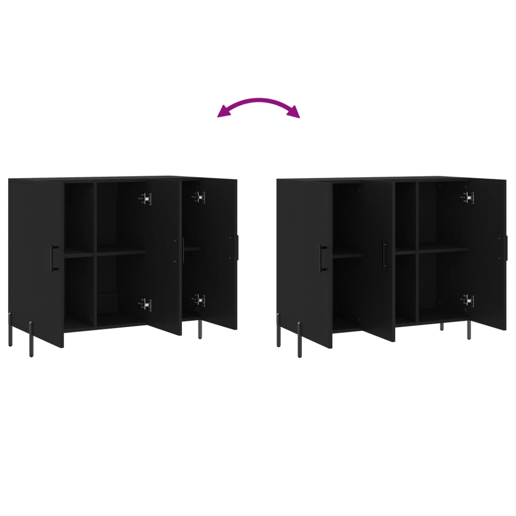 skab 90x34x80 cm konstrueret træ sort