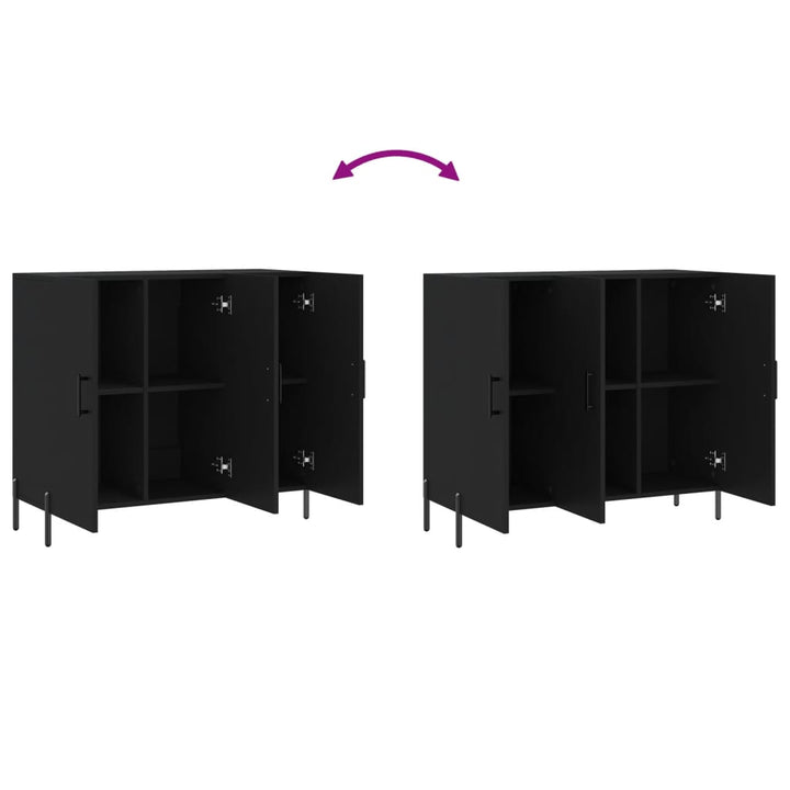 skab 90x34x80 cm konstrueret træ sort