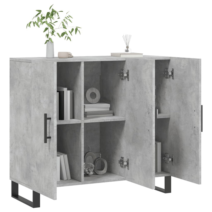 skab 90x34x80 cm konstrueret træ betongrå