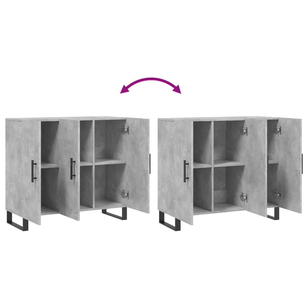 skab 90x34x80 cm konstrueret træ betongrå