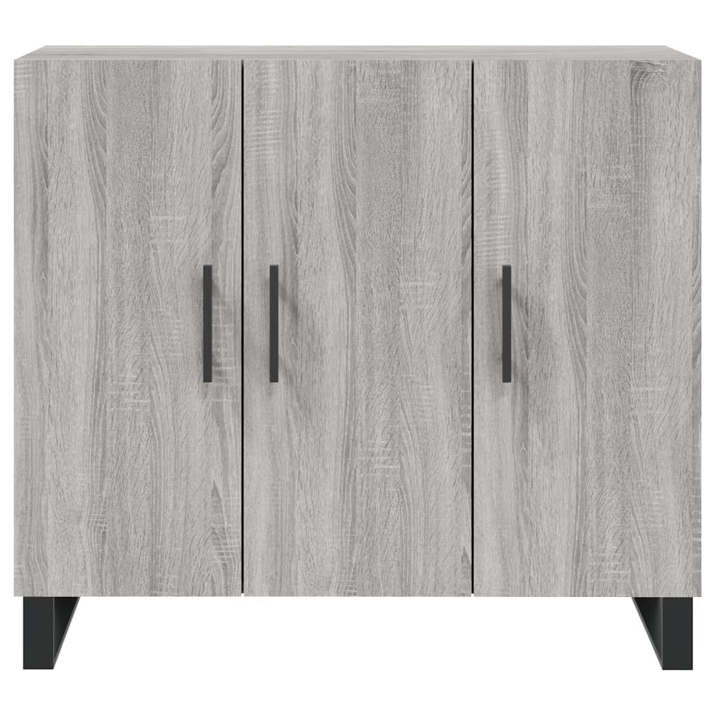 skab 90x34x80 cm konstrueret træ grå sonoma-eg