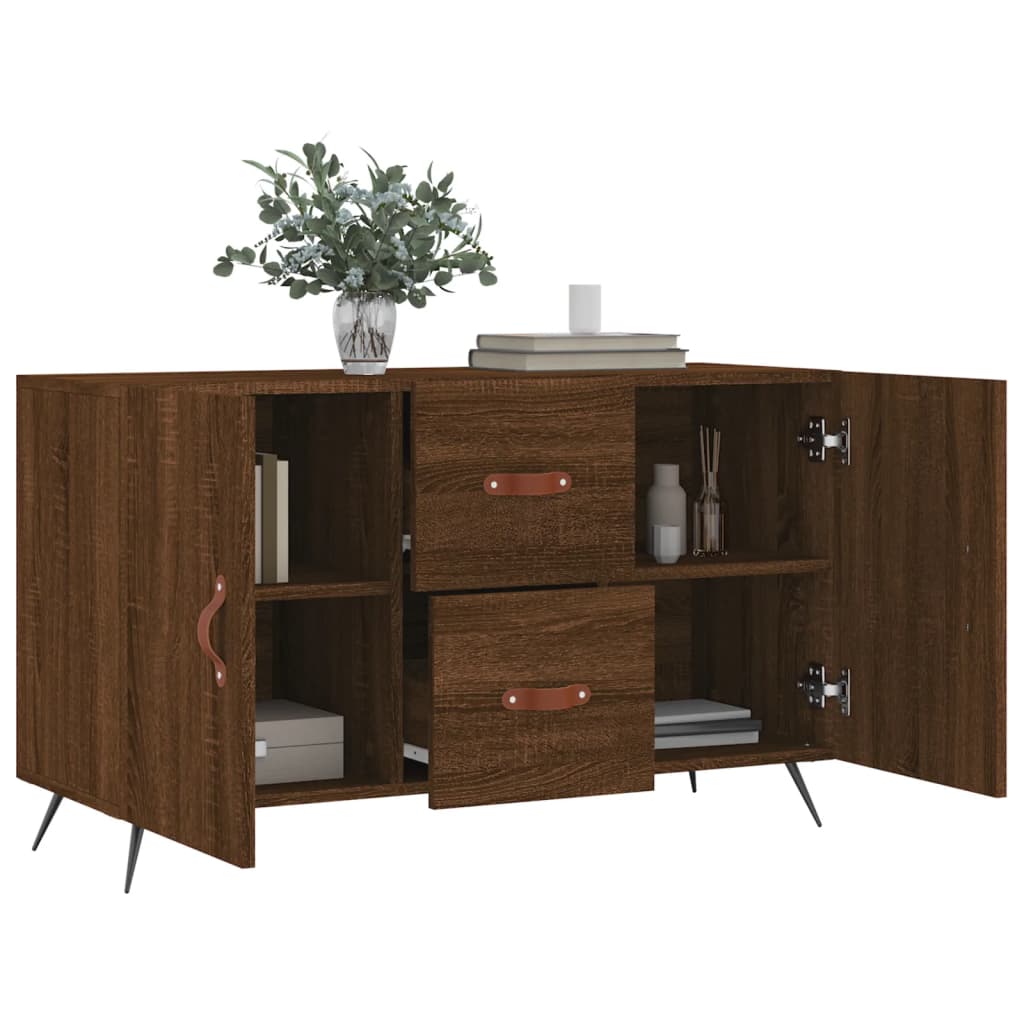 skænk 100x36x60 cm konstrueret træ brun egetræsfarve